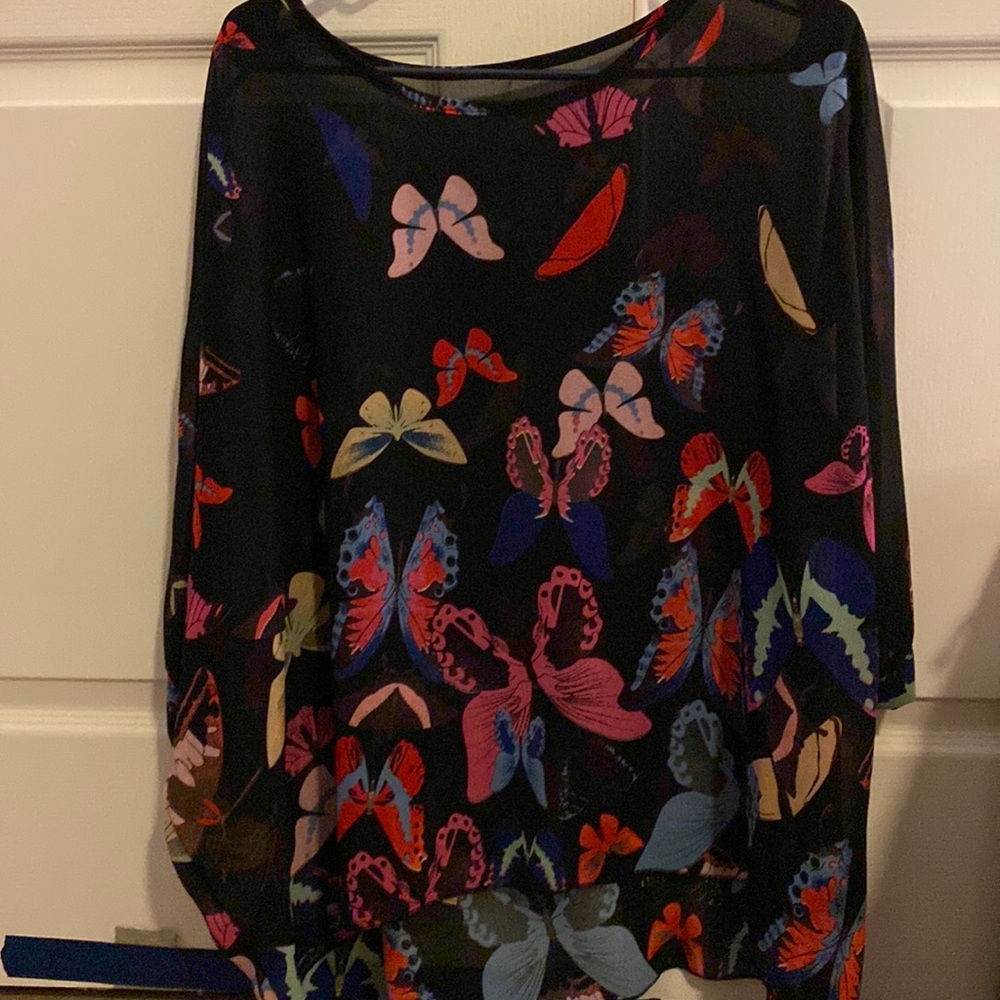 Butterfly sheer blouse